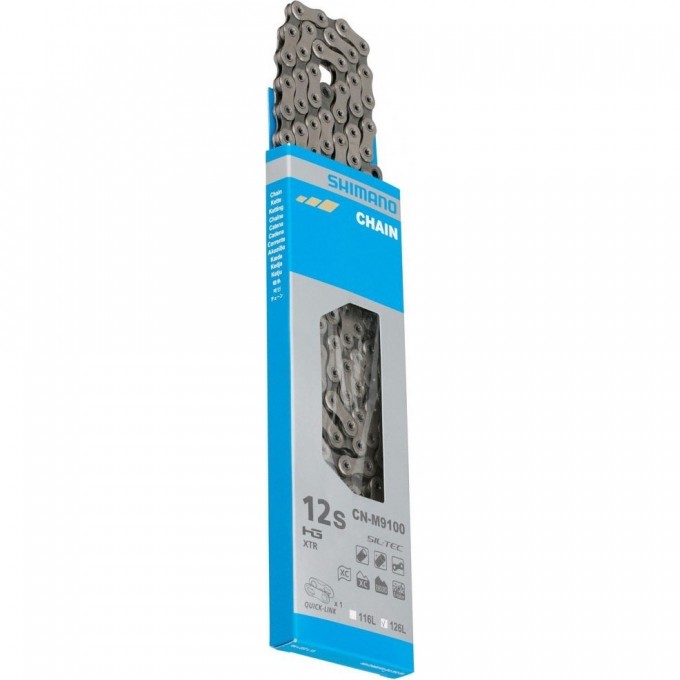 Цепь SHIMANO XTR, M9100, 11/12 скоростей, 138 звеньев, с замком ICNM9100138Q Цепь SHIMANO XTR, M9100, 11/12 скоростей, 138 звеньев, с замком ICNM9100138Q