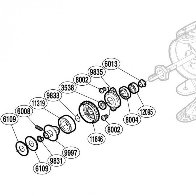 Подшипник штока SHIMANO BEARING WATERPROOF (C) RD8004 Подшипник штока SHIMANO BEARING WATERPROOF (C) RD8004
