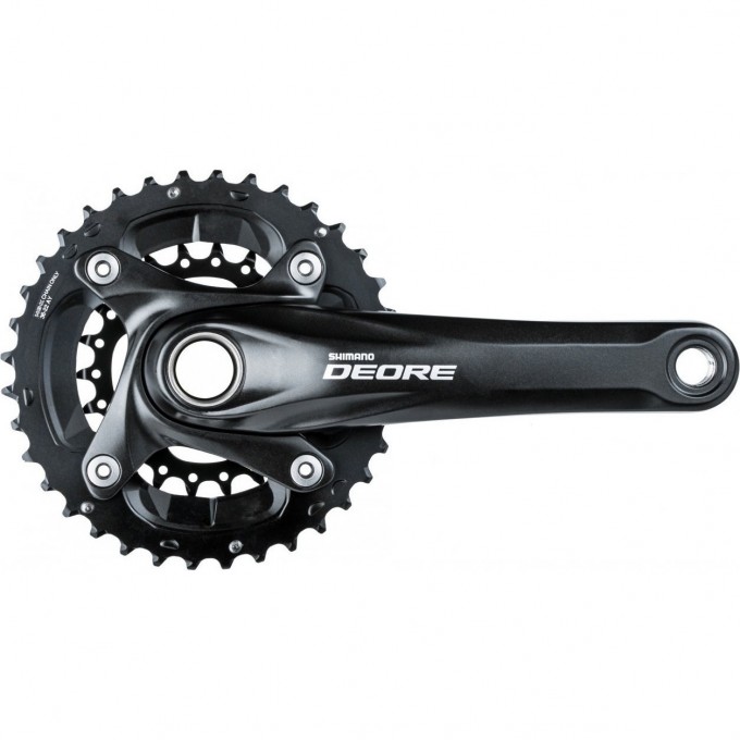 Система SHIMANO DEORE, M617, 175 мм, интегрированный вал, 38/24T без каретки, черный EFCM617EX84L Система SHIMANO DEORE, M617, 175 мм, интегрированный вал, 38/24T без каретки, черный EFCM617EX84L